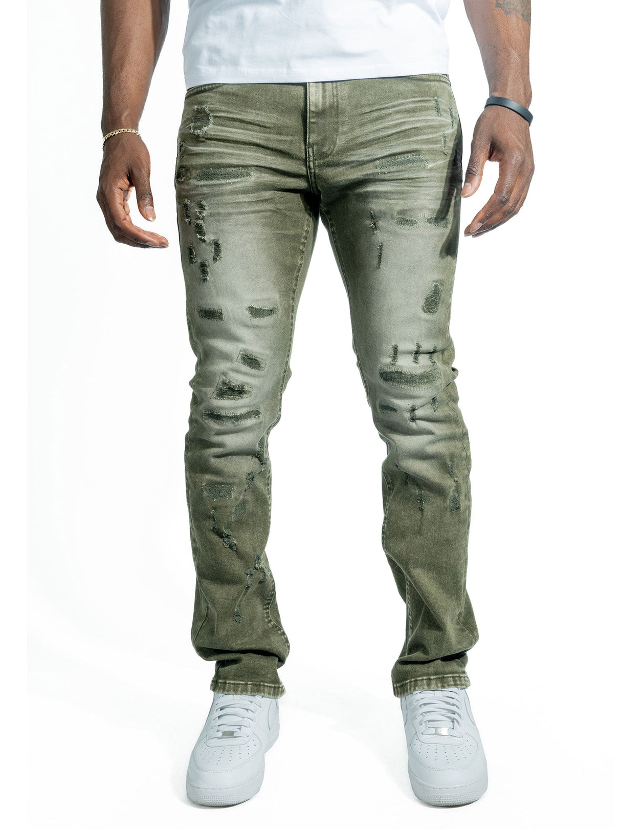 Makobi Slim Fit Jeans | M1753 Bionco Pants - Olive