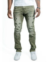 Makobi Slim Fit Jeans | M1753 Bionco Pants - Olive