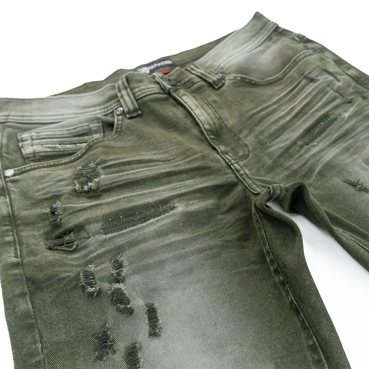Makobi Slim Fit Jeans | M1753 Bionco Pants - Olive