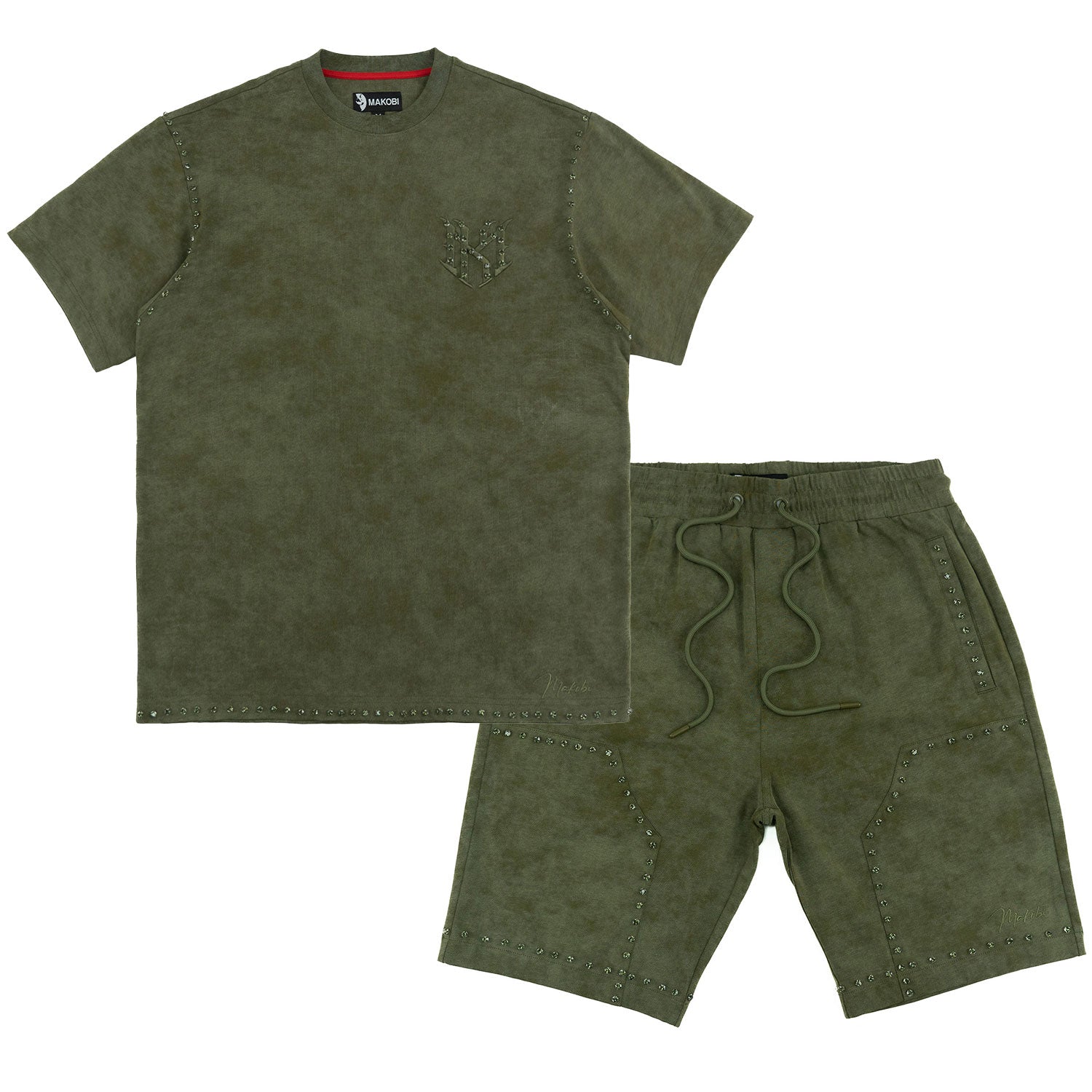 Makobi Set | M183 Prada Jersey Short Set - Olive