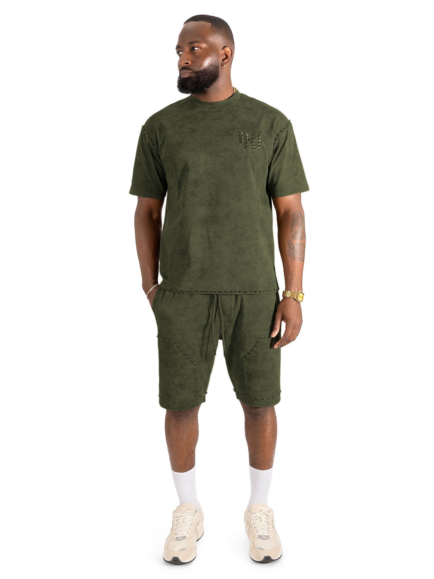 Makobi Set | M183 Prada Jersey Short Set - Olive