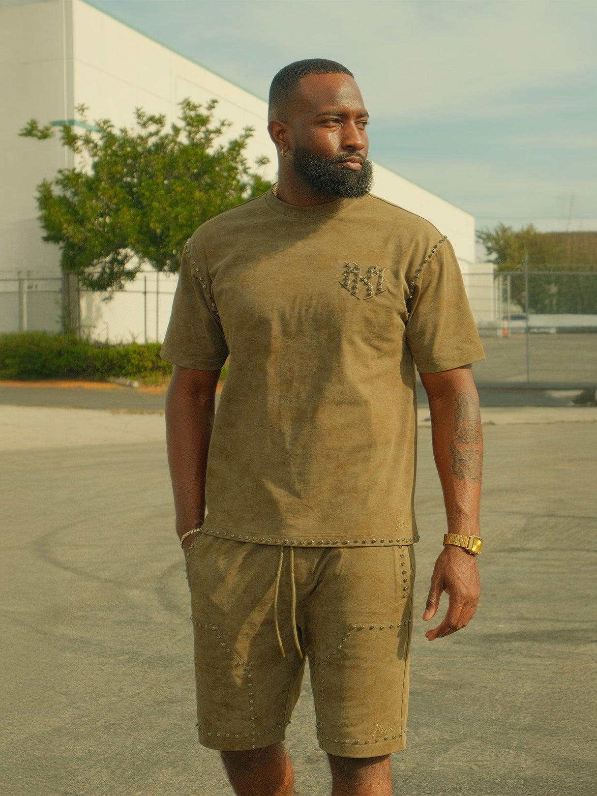 Makobi Set | M183 Prada Jersey Short Set - Olive