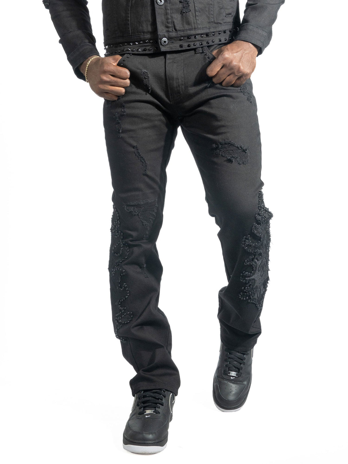 Makobi Slim Fit Jeans | M1913 Positoni Pants - Black