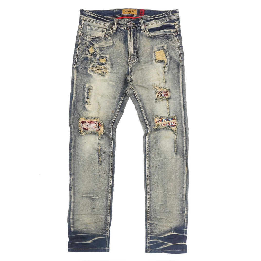 Makobi M1949 Gianni Jeans w/ Tapestry Underlay - Dirt