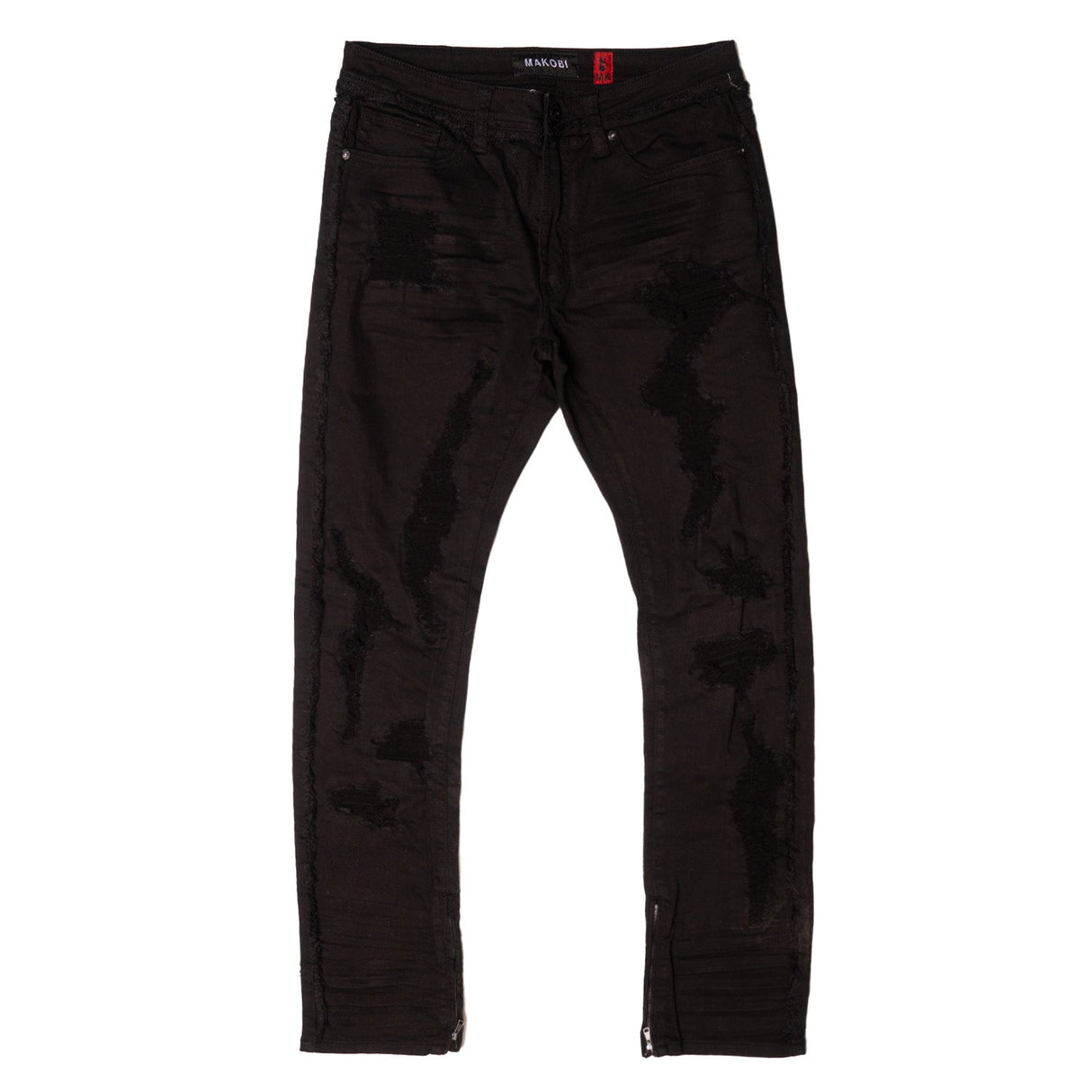 Makobi M1973 Danielli 34" Semi Stacked Jeans- Jet black