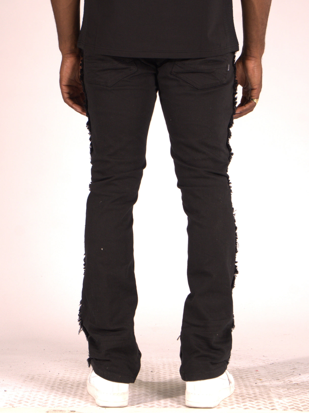 Makobi M1973 Danielli 34" Semi Stacked Jeans- Jet black