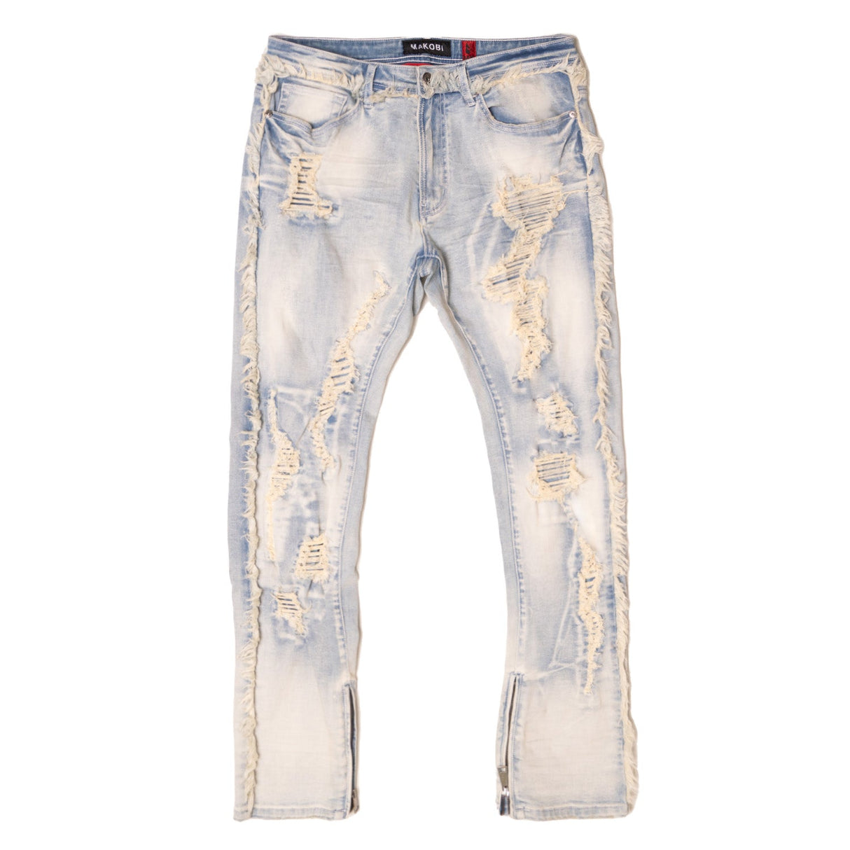 Makobi M1973 Danielli 34" Semi Stacked Jeans - Light Wash