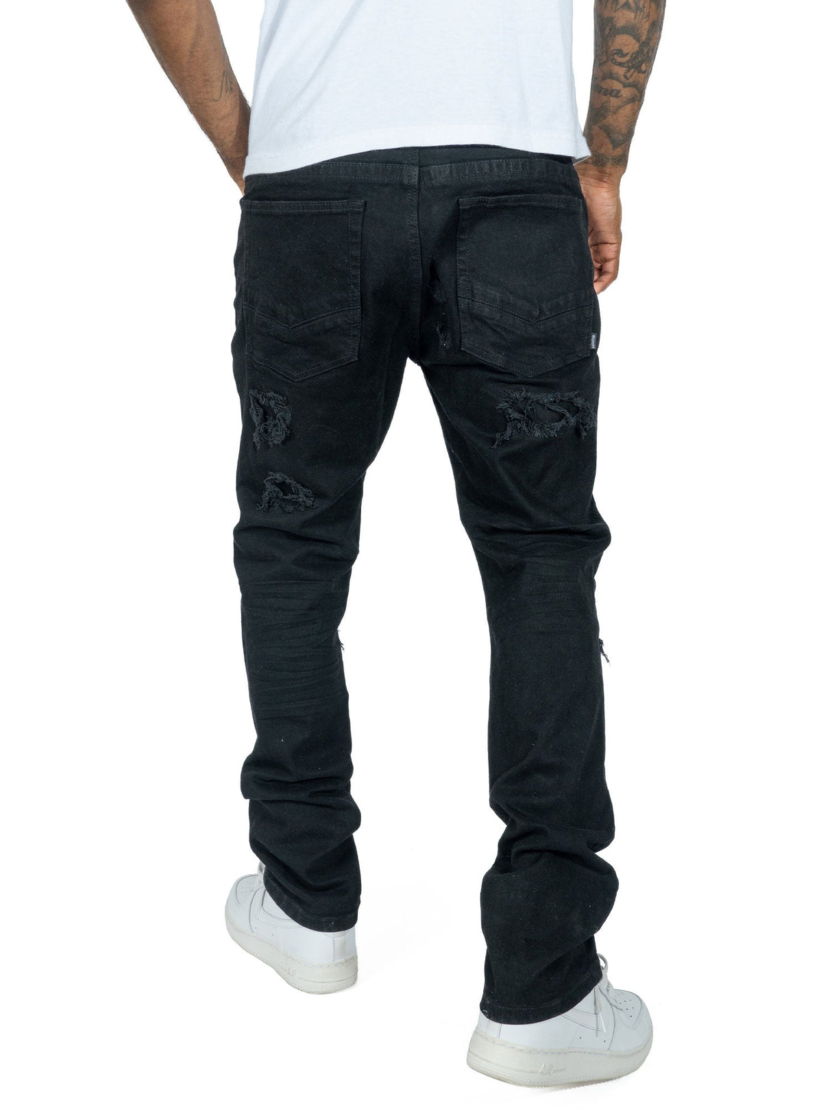 Makobi M1993 Argento Riped & Repair Jeans - Jet Black