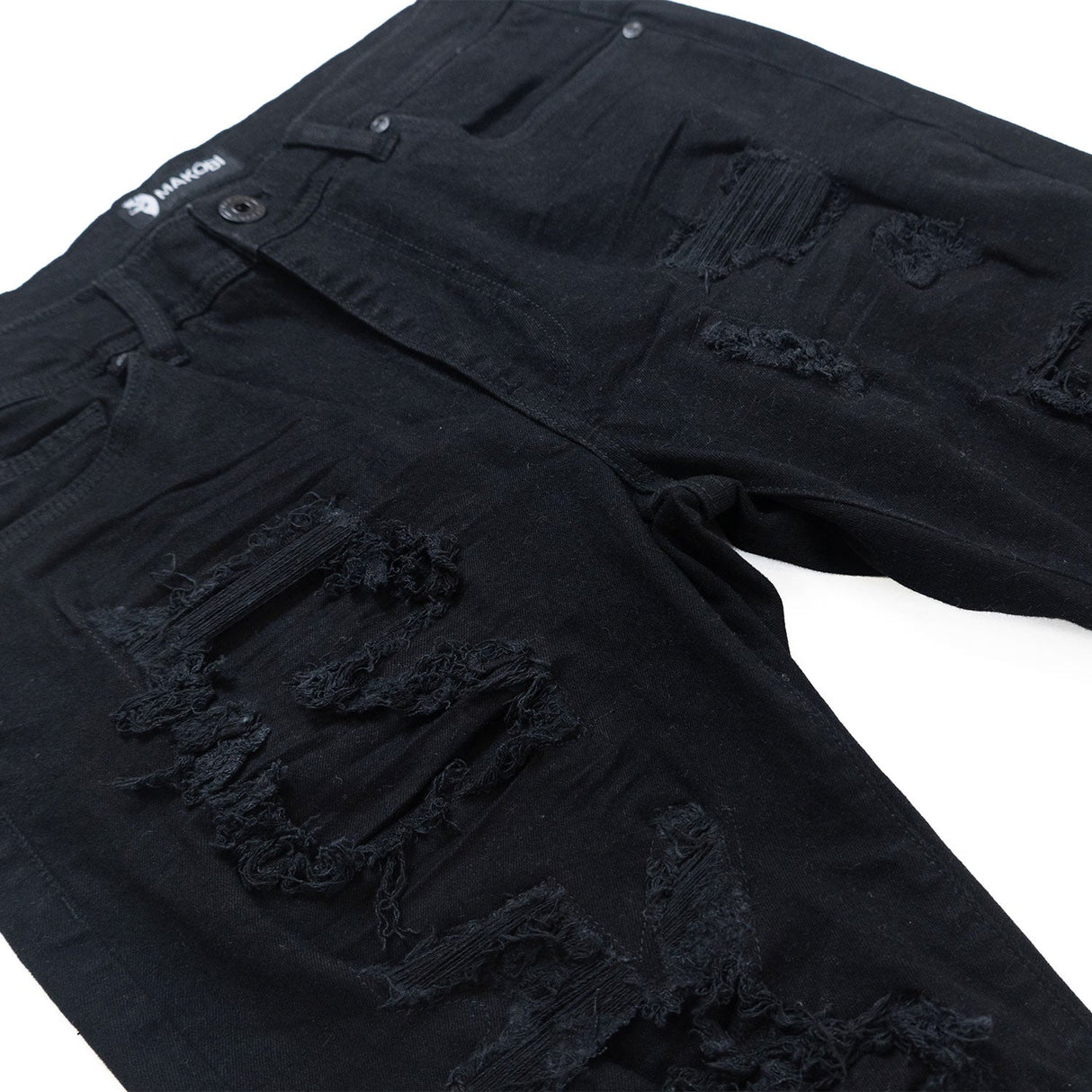 Makobi M1993 Argento Riped & Repair Jeans - Jet Black