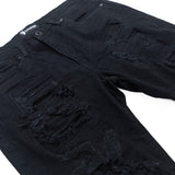 Makobi M1993 Argento Riped & Repair Jeans - Jet Black