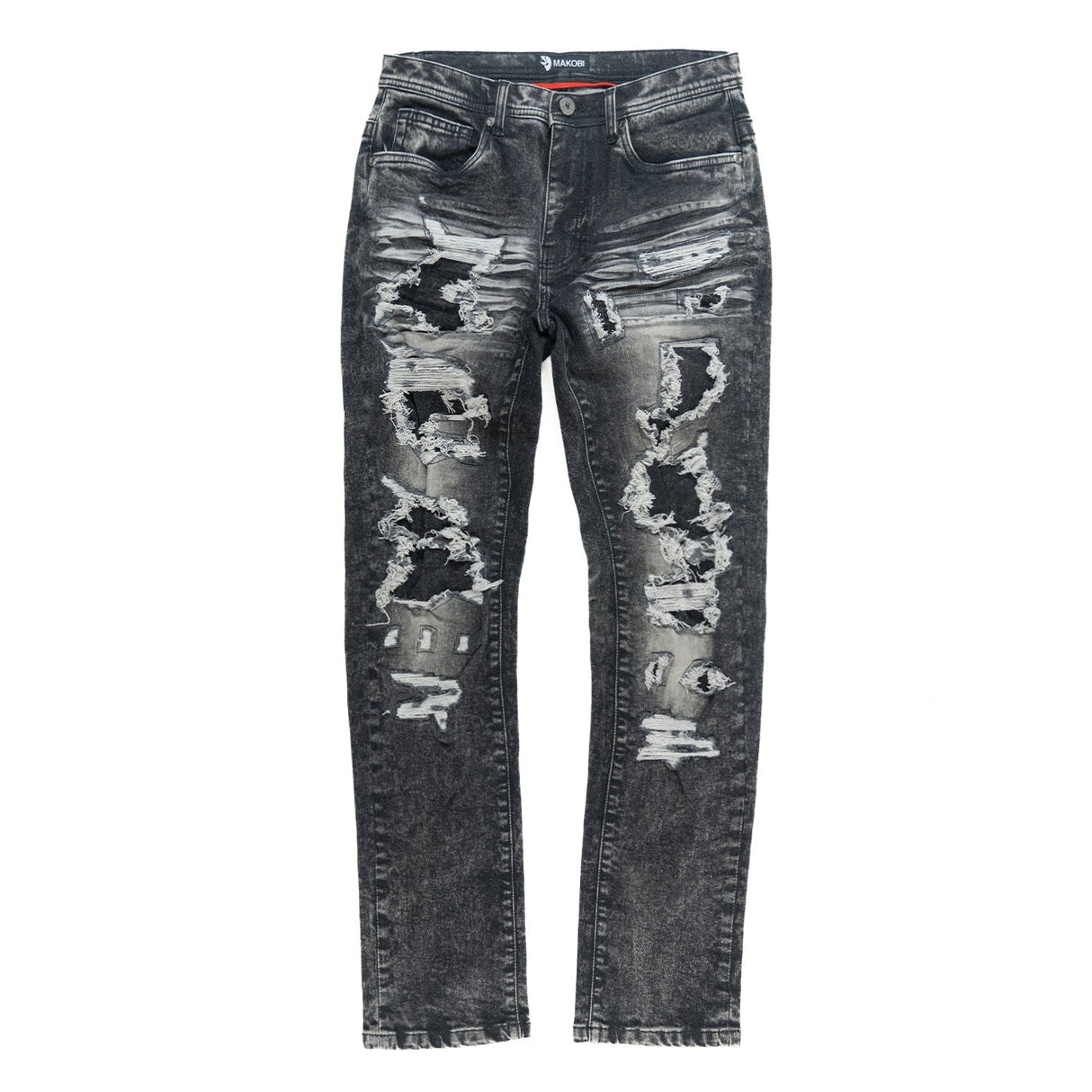 Makobi M1993 Argento Riped & Repair Jeans - Black wash