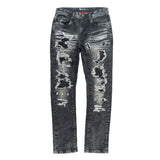 Makobi M1993 Argento Riped & Repair Jeans - Black wash