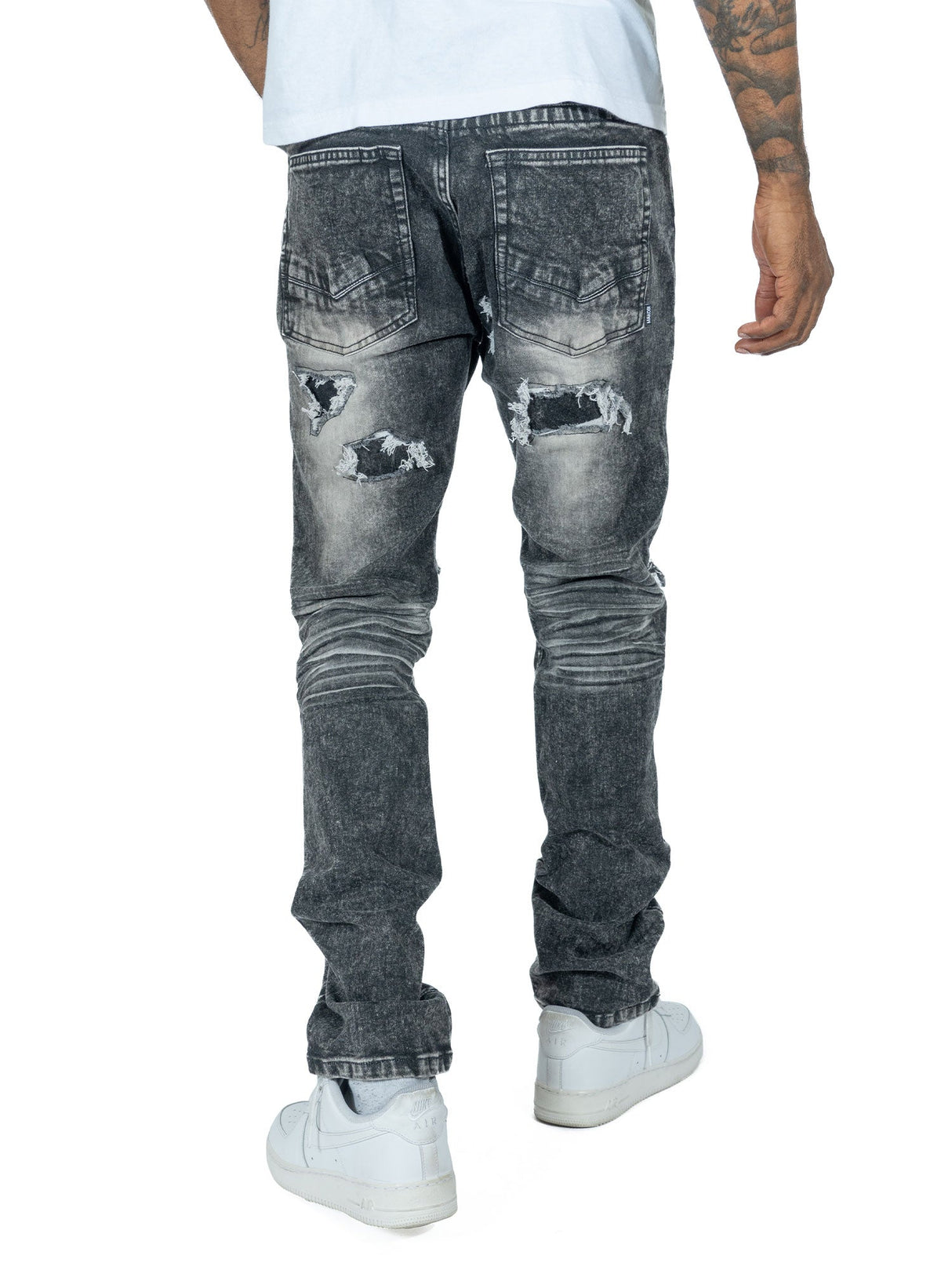 Makobi M1993 Argento Riped & Repair Jeans - Black wash