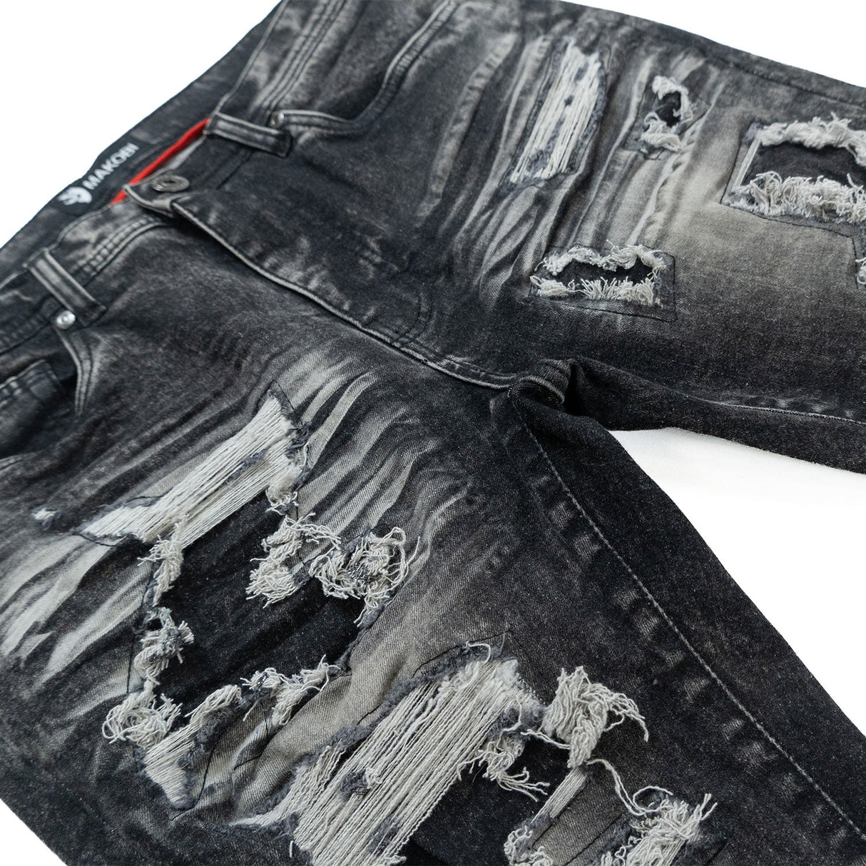 Makobi M1993 Argento Riped & Repair Jeans - Black wash