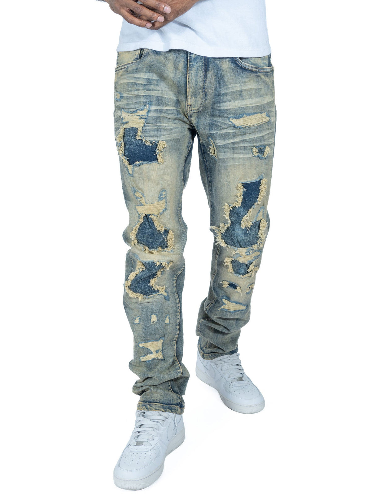 Makobi M1993 Argento Riped & Repair Jeans - Dirt