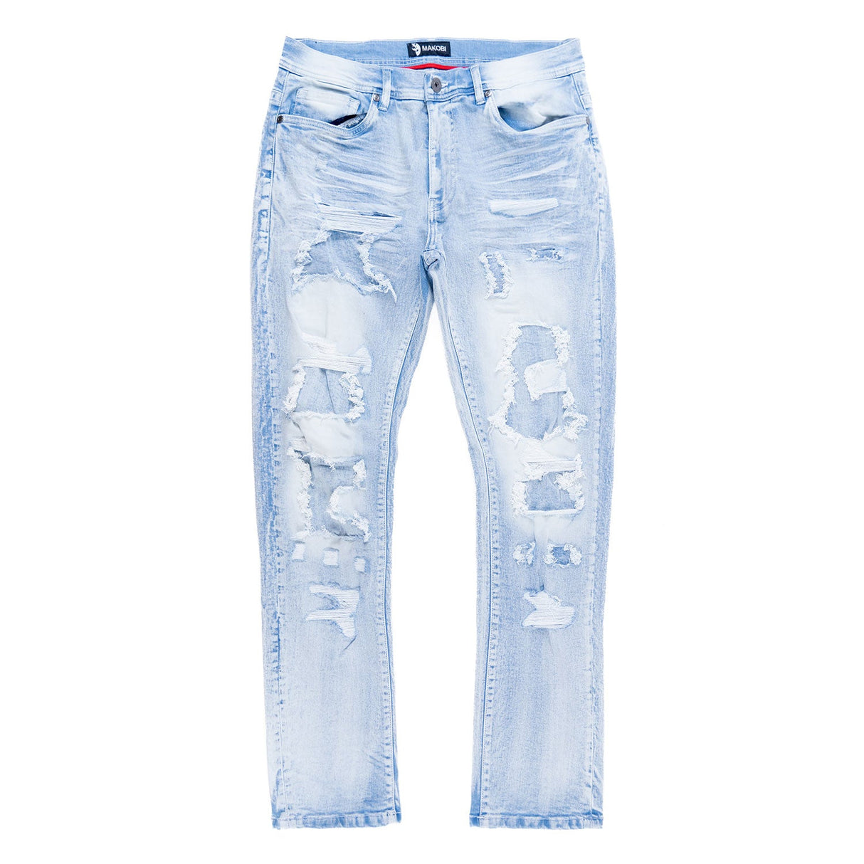 Makobi M1993 Argento Riped & Repair Jeans - Light wash