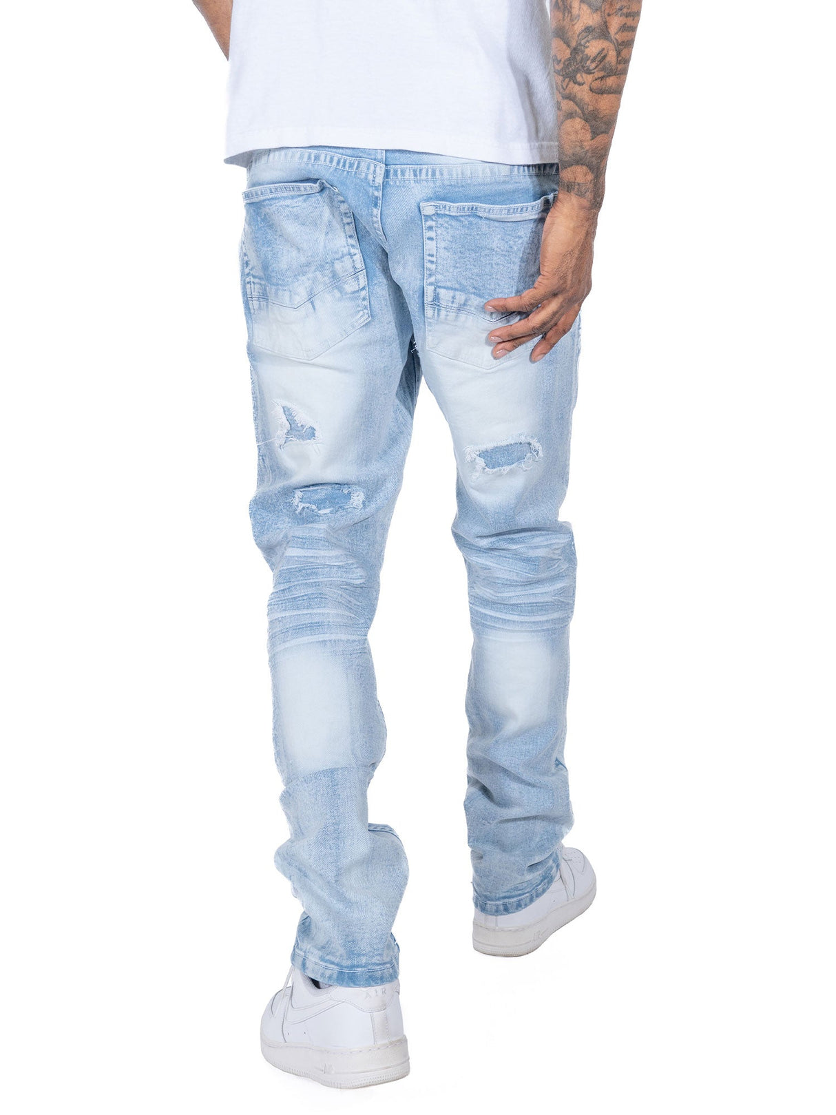 Makobi M1993 Argento Riped & Repair Jeans - Light wash