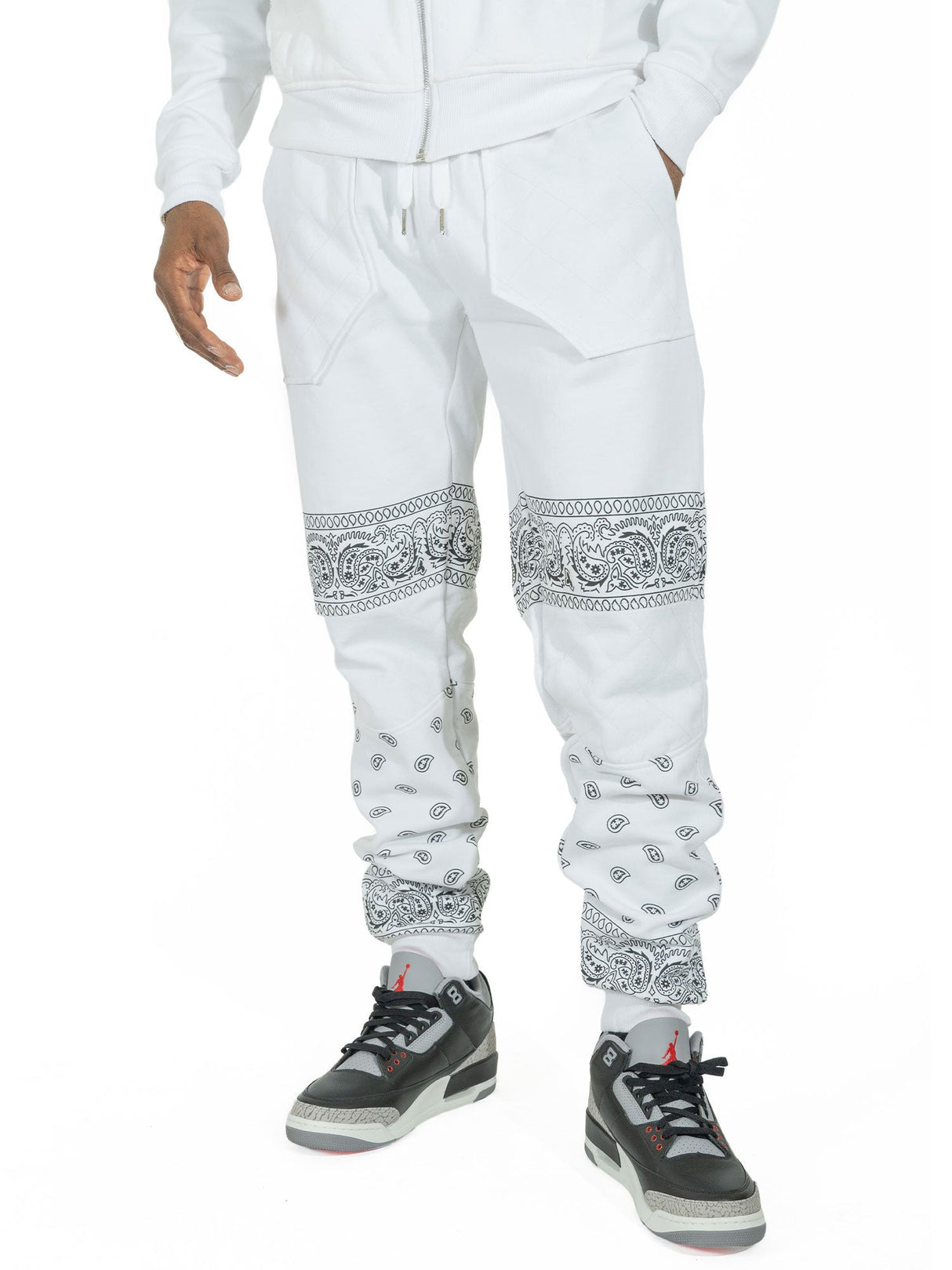 Makobi M2765 Bandana Fleece Pants- White
