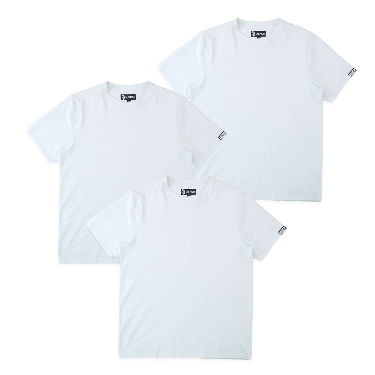 Makobi TEES | M303  Essentials Bundle of 3 - White