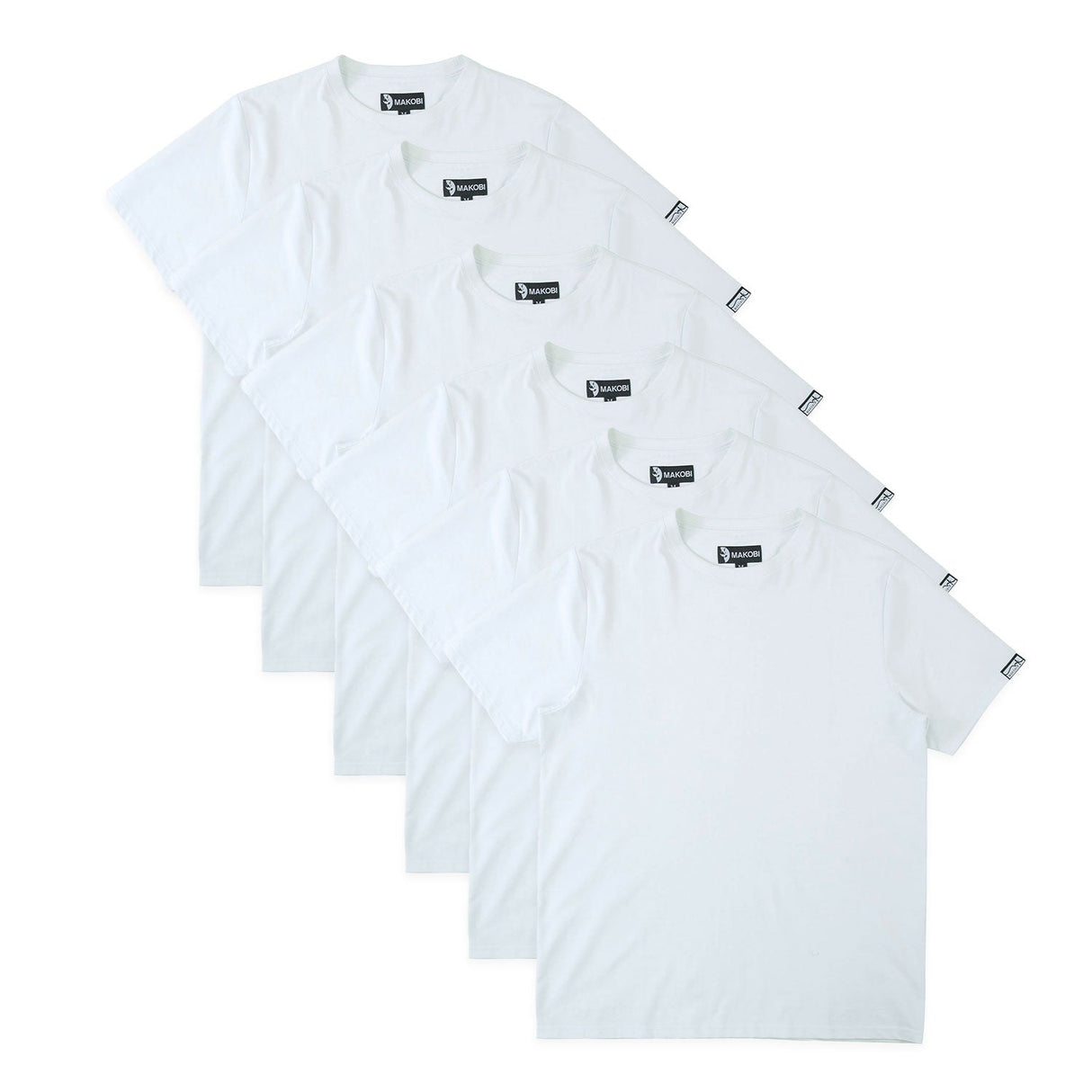 Makobi TEES | M303  Essentials Bundle of 6 - White