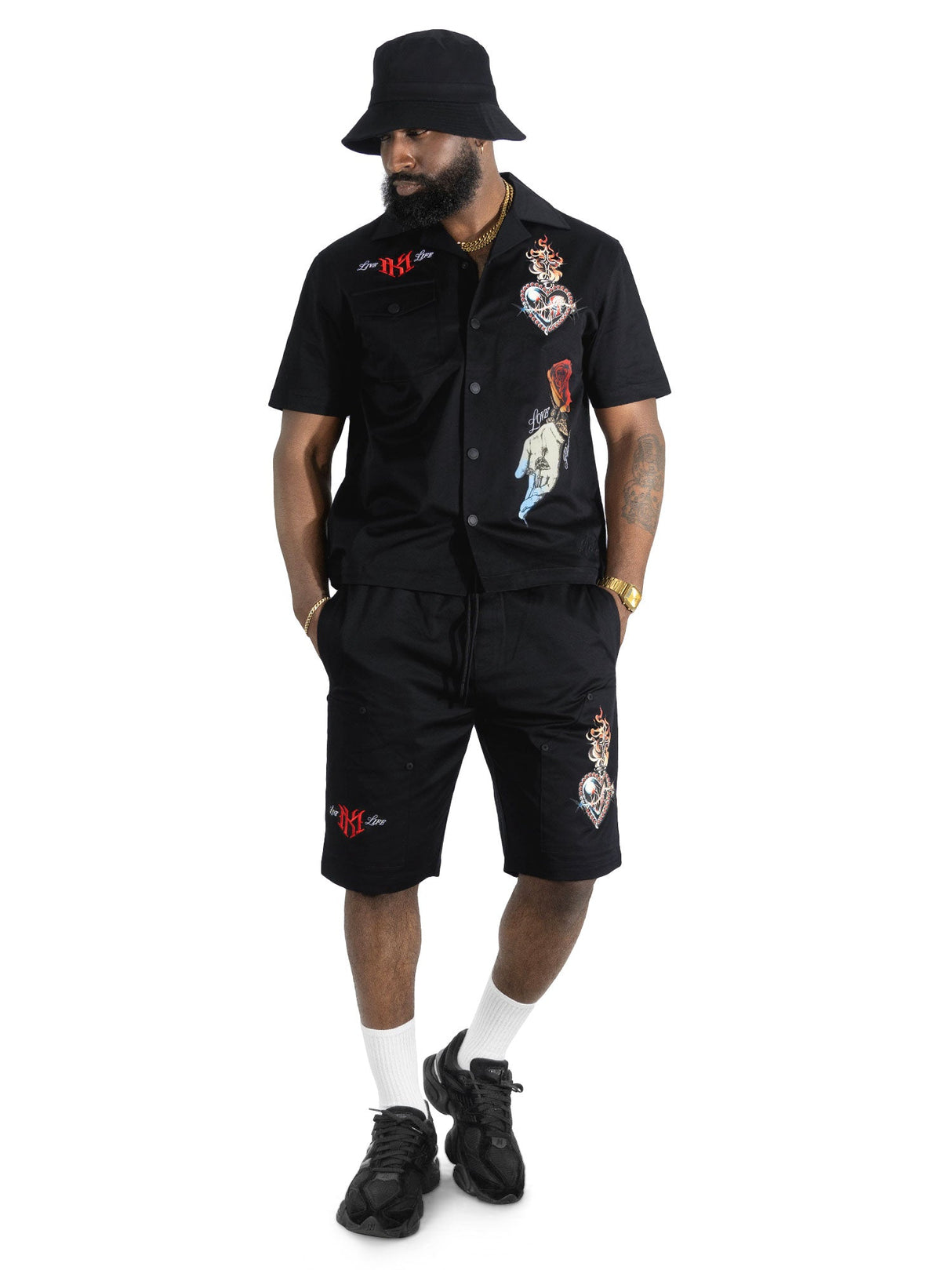 Makobi Set | M414 Vivere Twill Short Set - Black