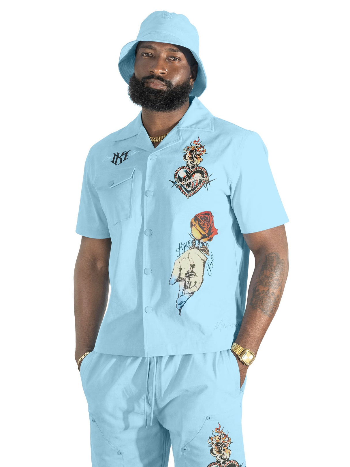 Makobi Set | M414 Vivere Twill Short Set - Blue