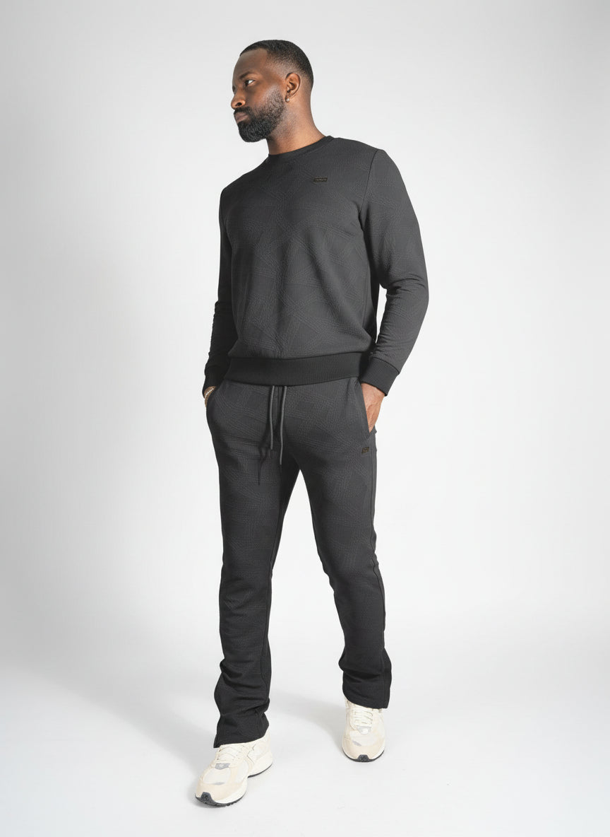 Makobi Set | M4247 Bernardi Crewneck Set - Black