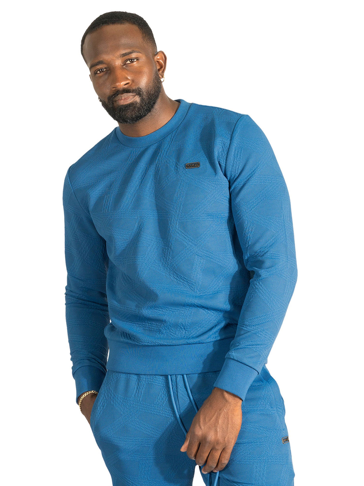 Makobi Set | M4247 Bernardi Crewneck Set - Blue