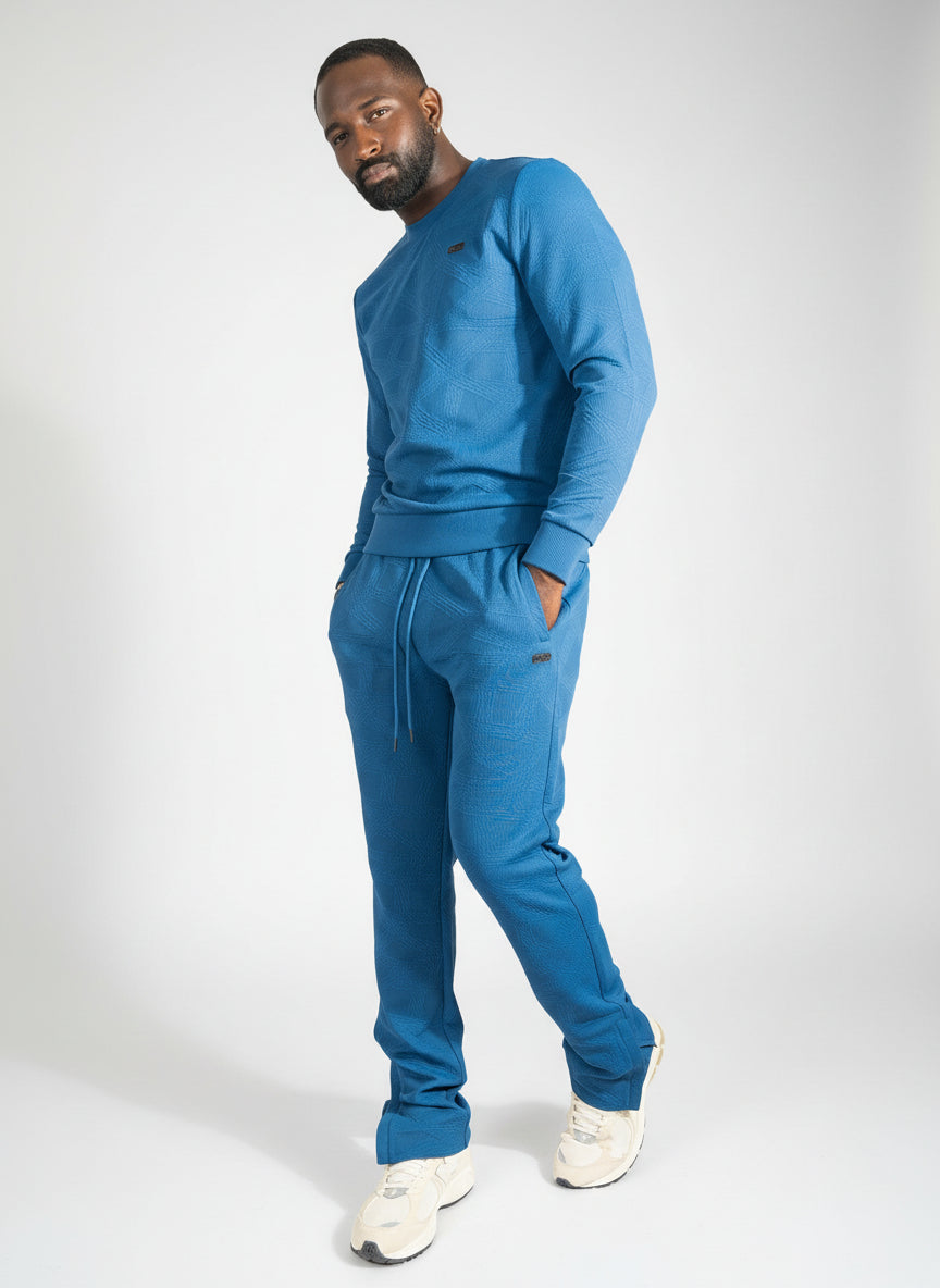 Makobi Set | M4247 Bernardi Crewneck Set - Blue