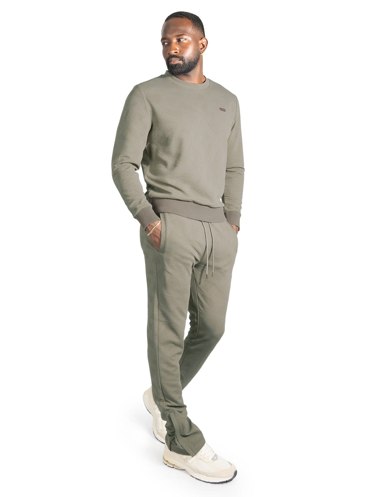 Makobi Set | M4247 Bernardi Crewneck Set - Taupe
