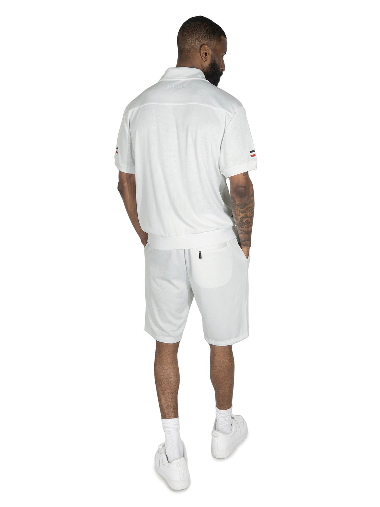 Makbi M428 Moreli Knit Short Sets - White