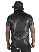 Makobi 429 Bellucci Vegan Leather Shirt - Black
