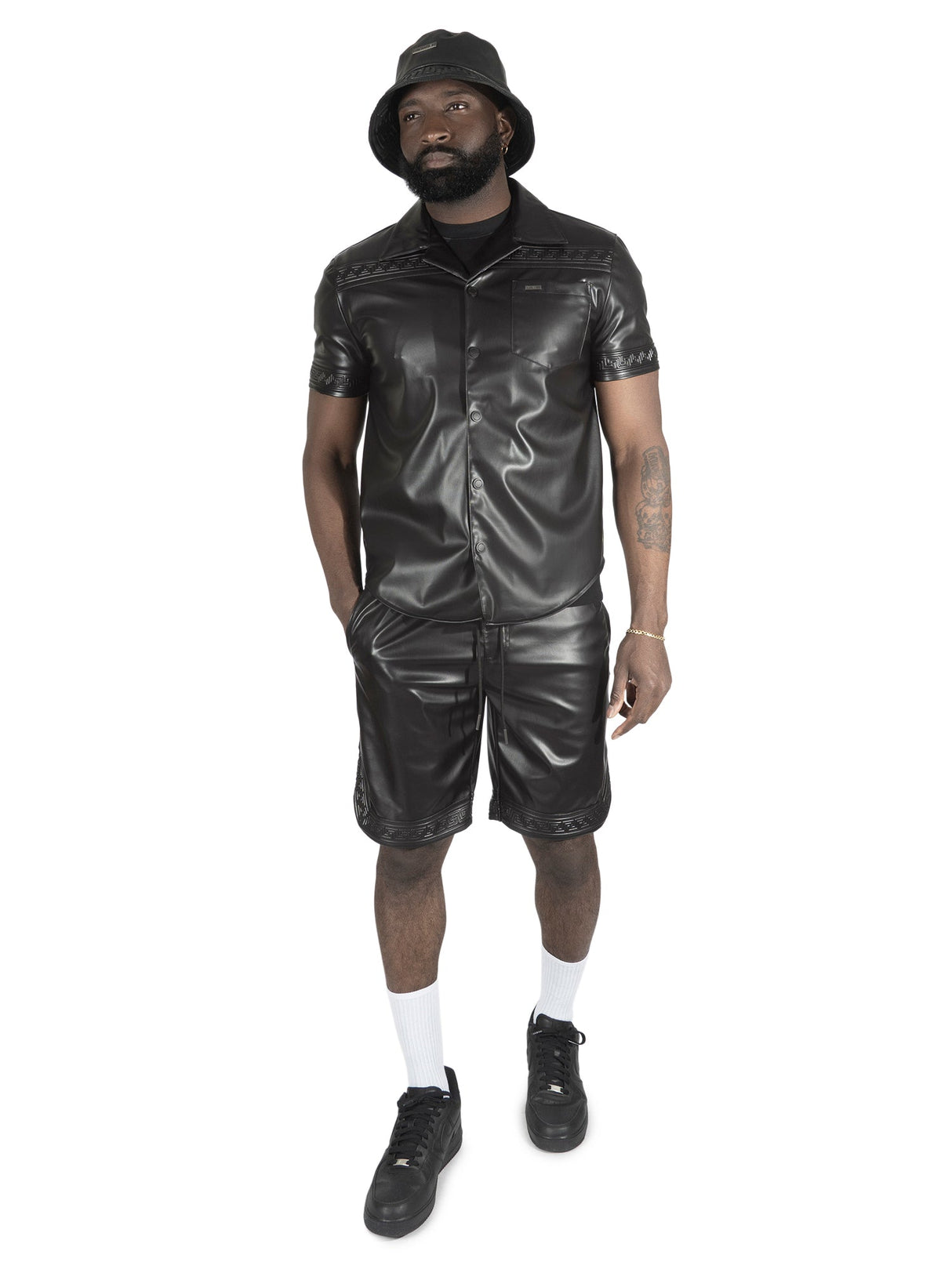 Makobi 429 Bellucci Vegan Leather Shirt - Black