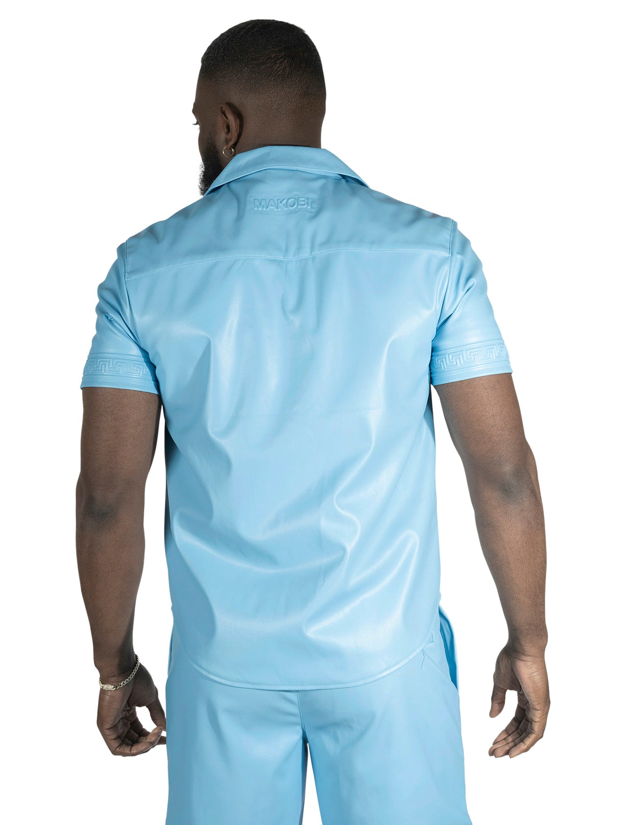 Makobi M429 Bellucci Vegan Leather Shirt - Blue