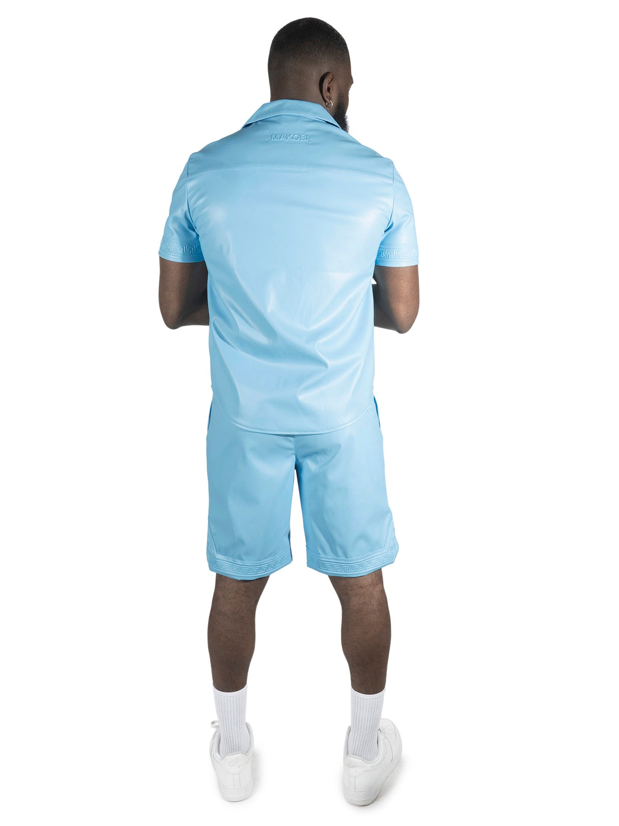 Makobi M429 Bellucci Vegan Leather Shirt - Blue