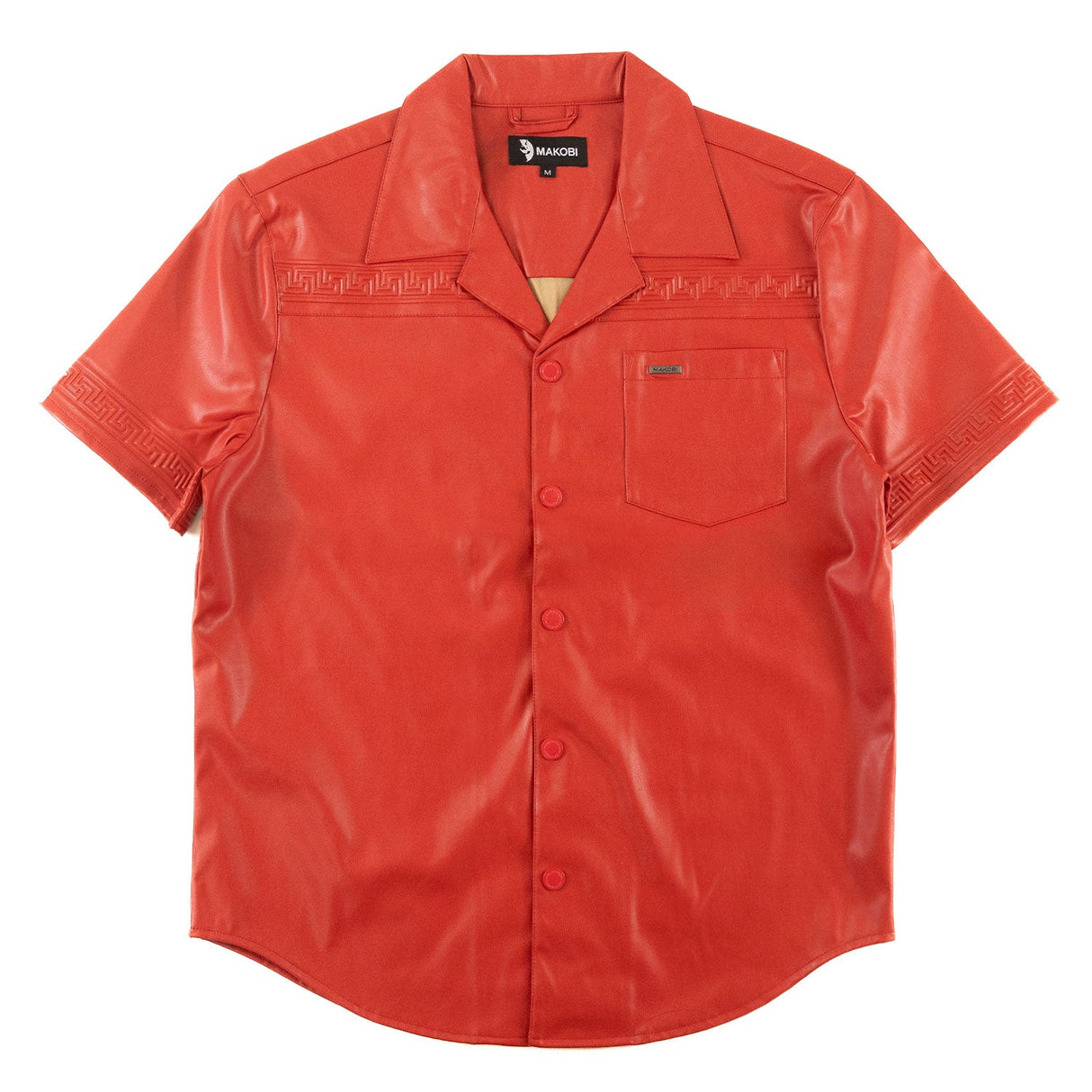 Makobi M429 Bellucci Vegan Leather Shirt - Red
