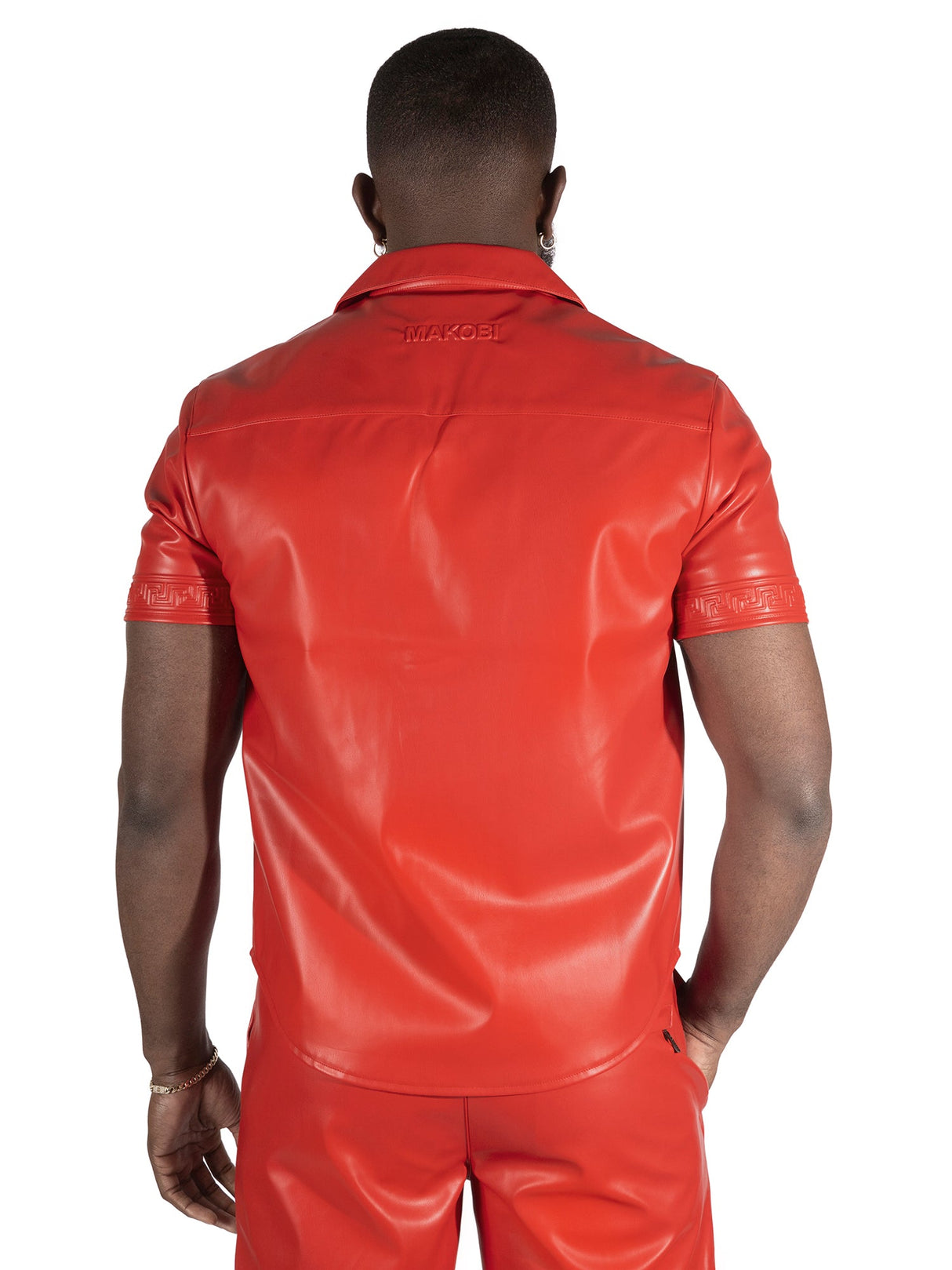 Makobi M429 Bellucci Vegan Leather Shirt - Red