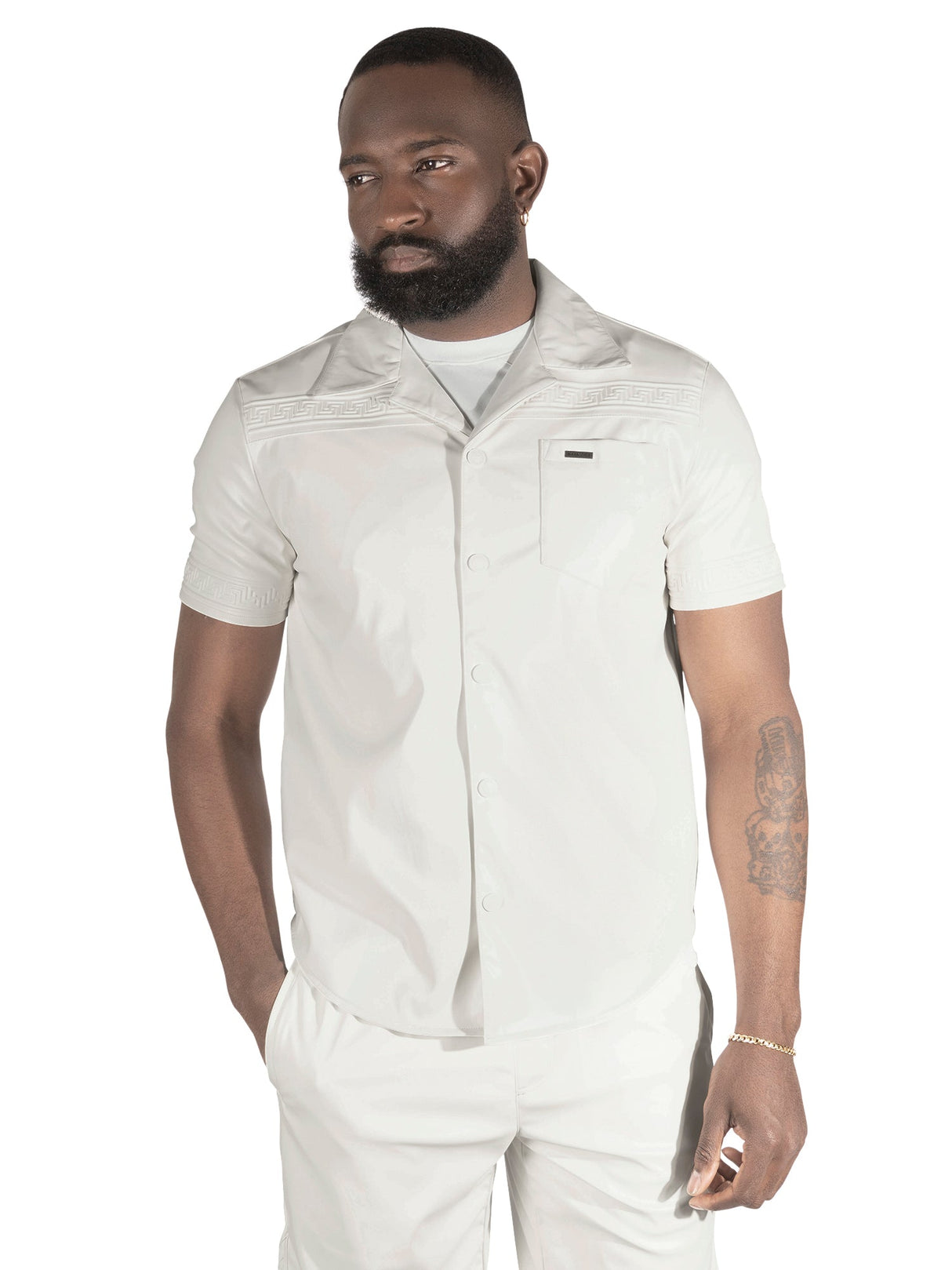 Makobi M429 Bellucci Vegan Leather Shirt - White