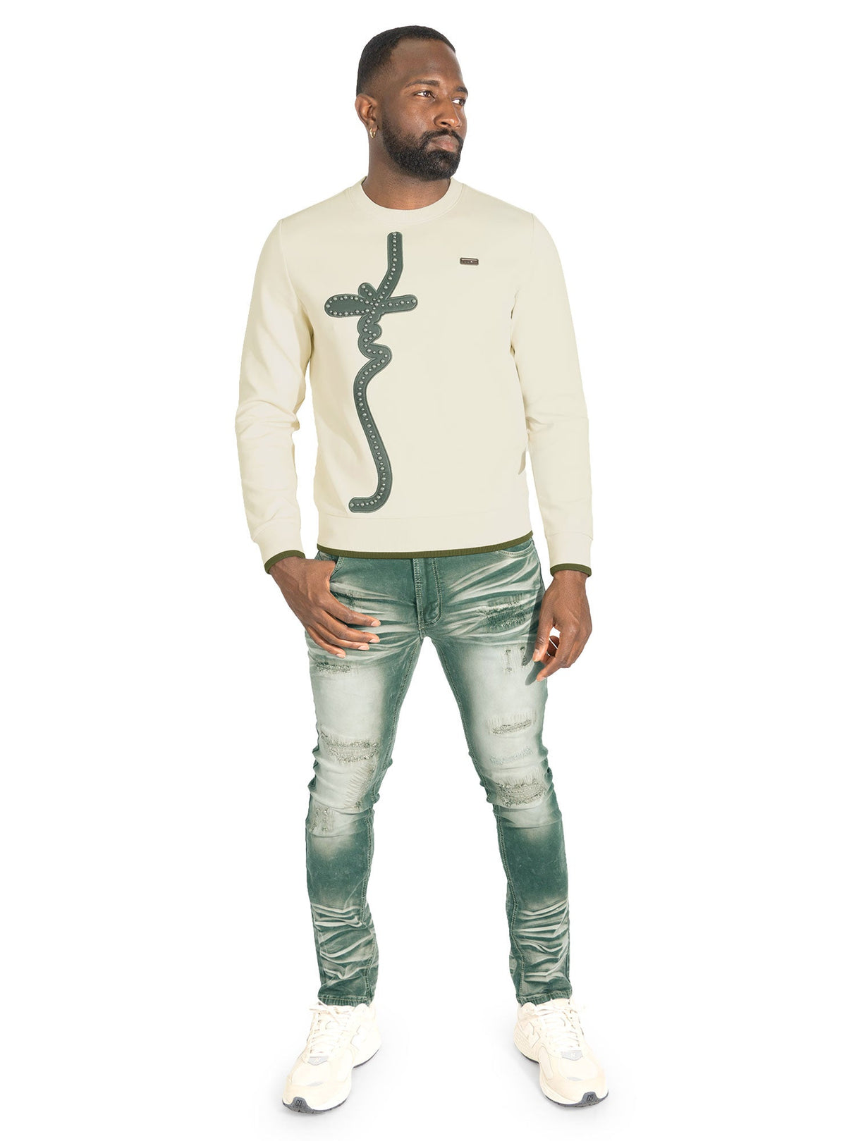 Makobi Sweatshirt | M4355 Lorenzo MK Crewneck - Natural