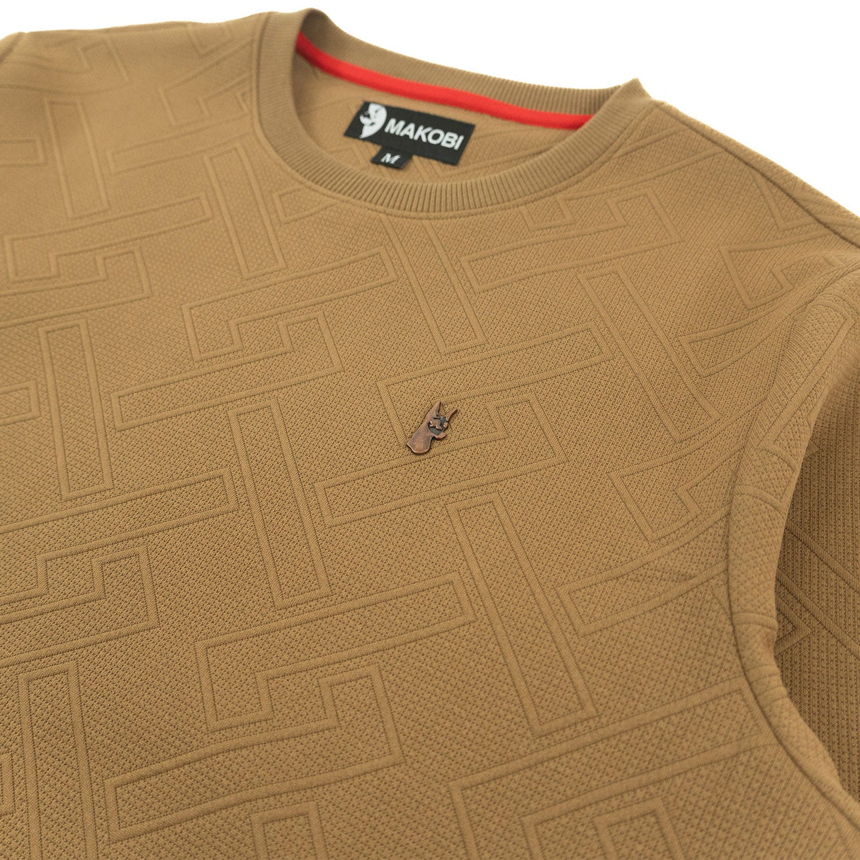 Makobi M4390 Beanchi Jacquard Crewneck - Mocha