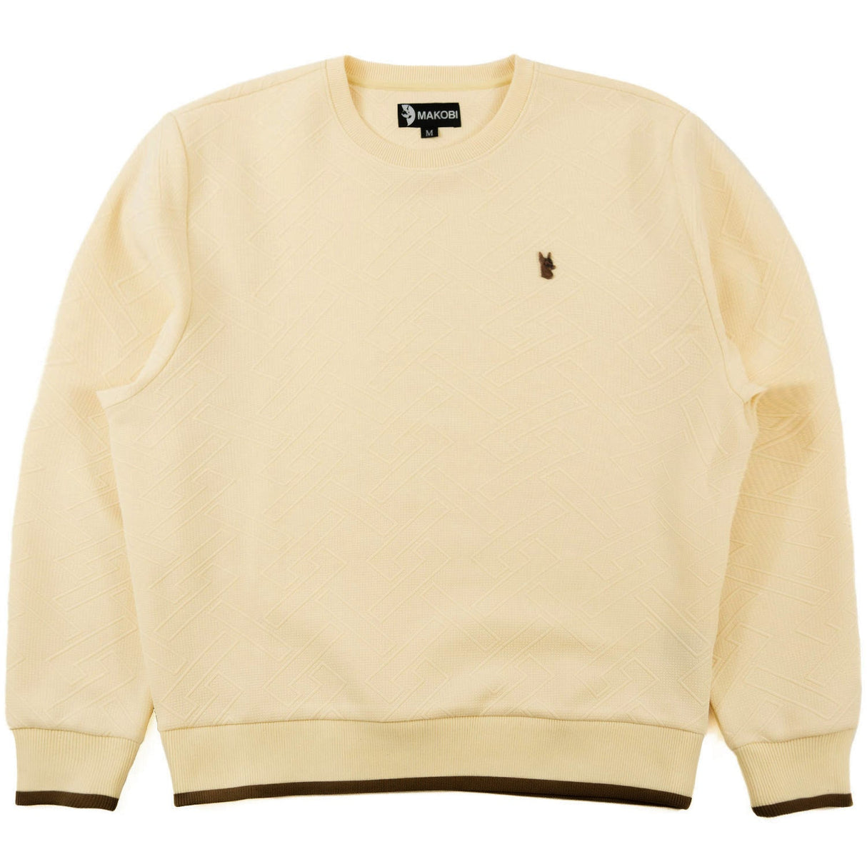 Makobi M4390 Beanchi Jacquard Crewneck - Natural