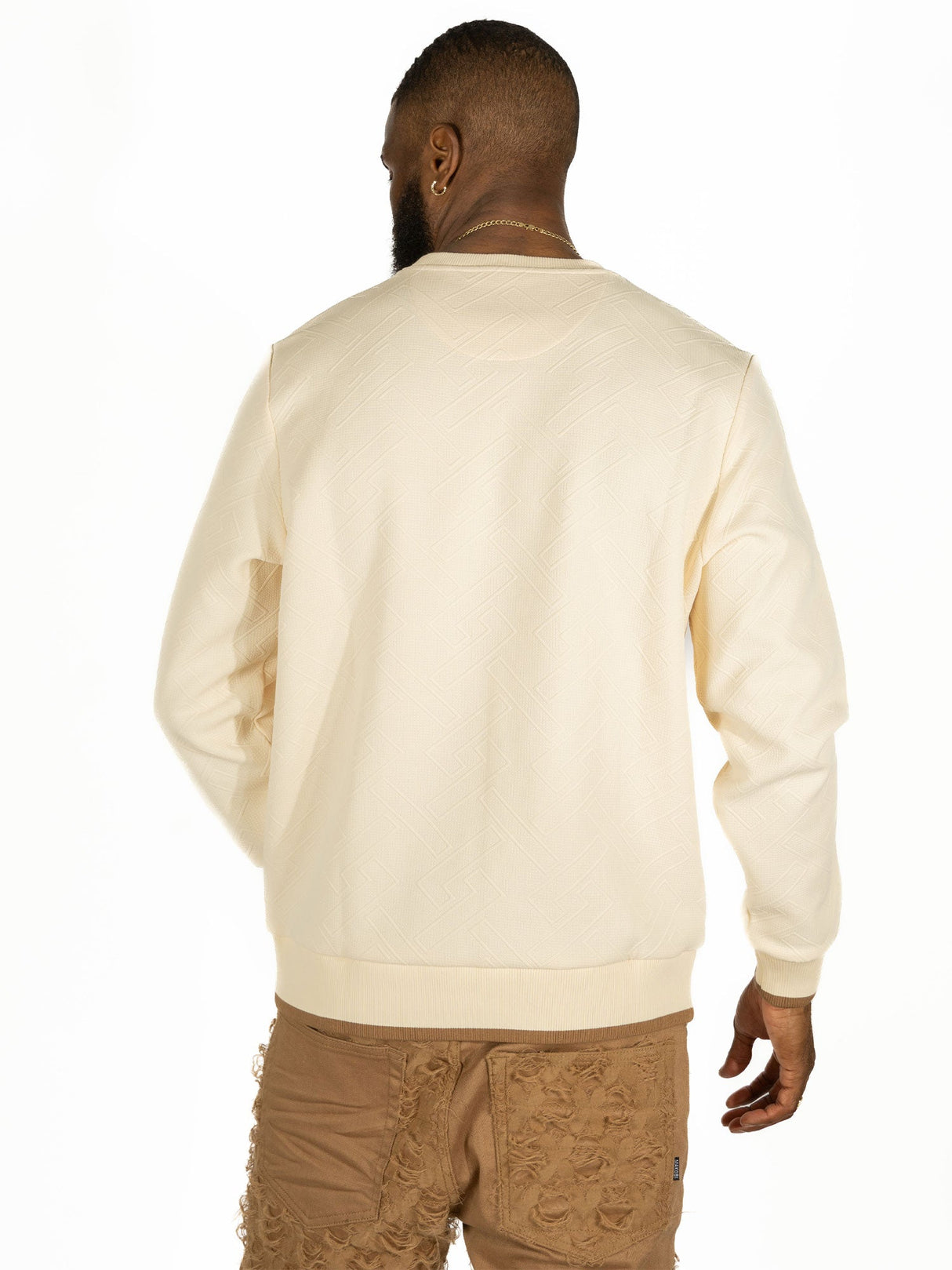Makobi M4390 Beanchi Jacquard Crewneck - Natural