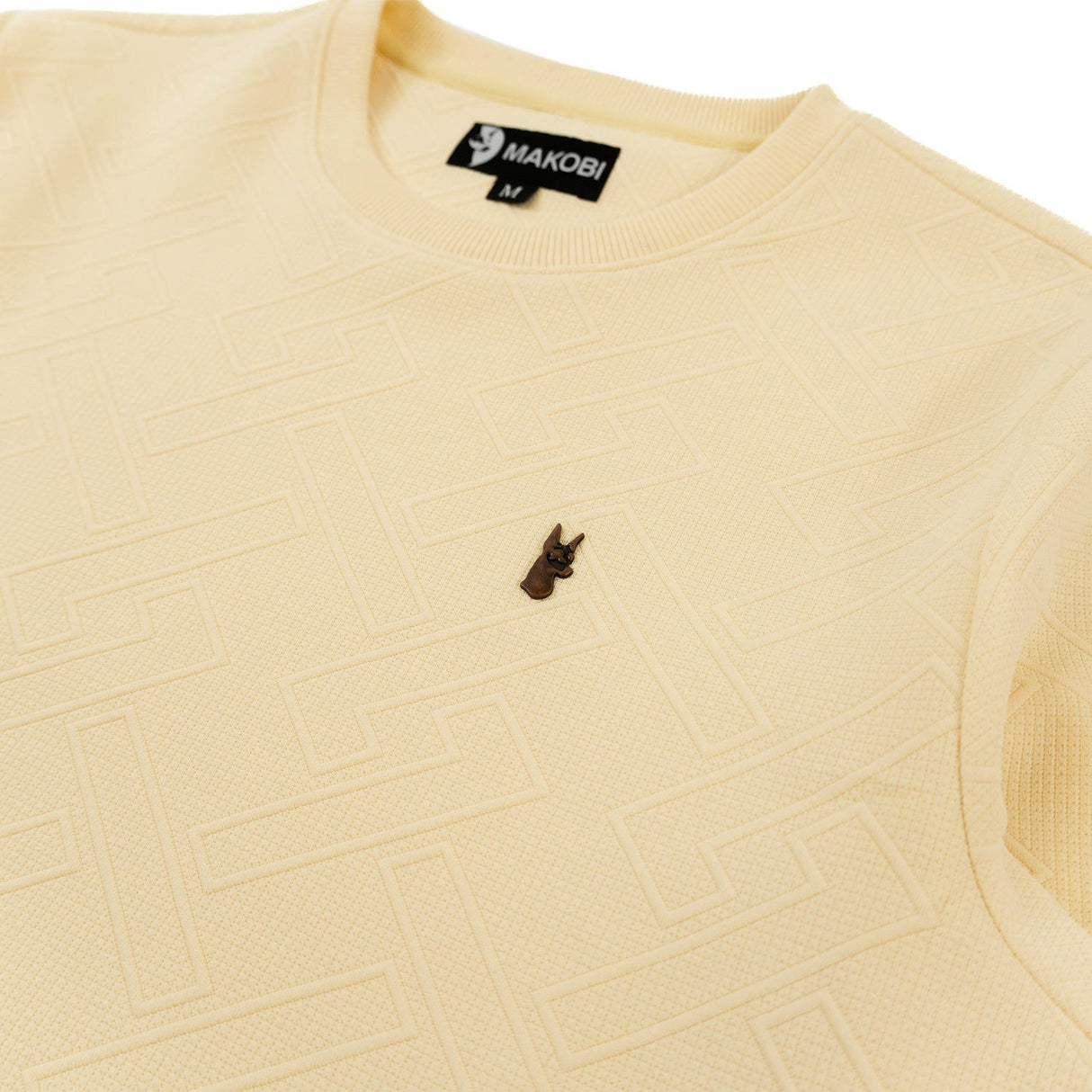 Makobi M4390 Beanchi Jacquard Crewneck - Natural