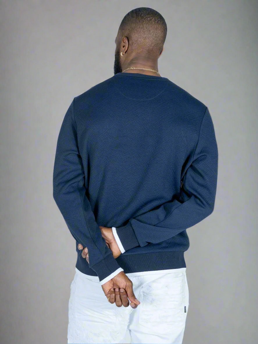 Makobi M4390 Beanchi Jacquard Crewneck - Navy