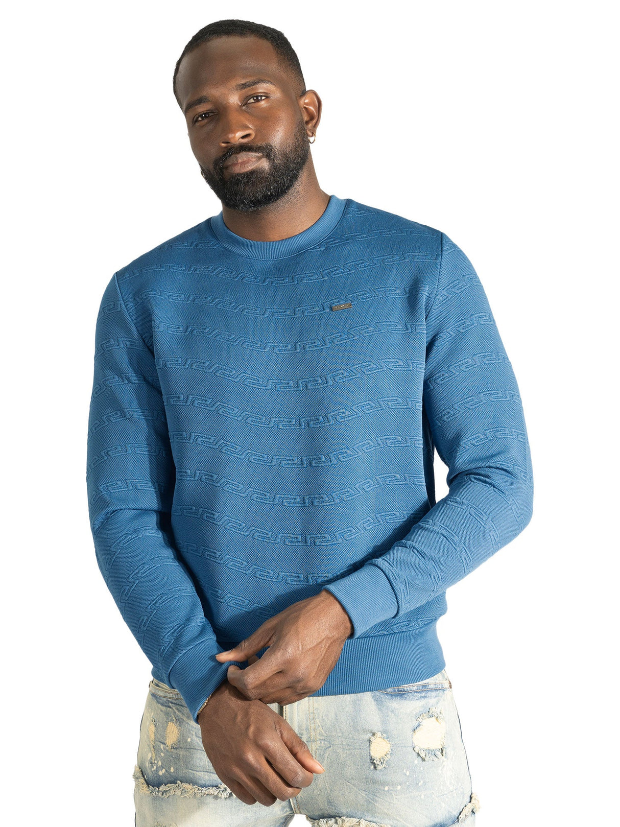 Makobi Sweatshirt | M4412 Bianco Crewneck - Blue