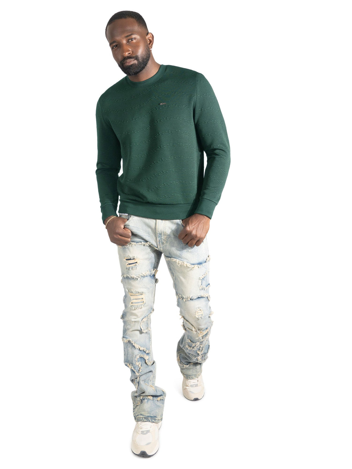 Makobi Sweatshirt | M4412 Bianco Crewneck - Green