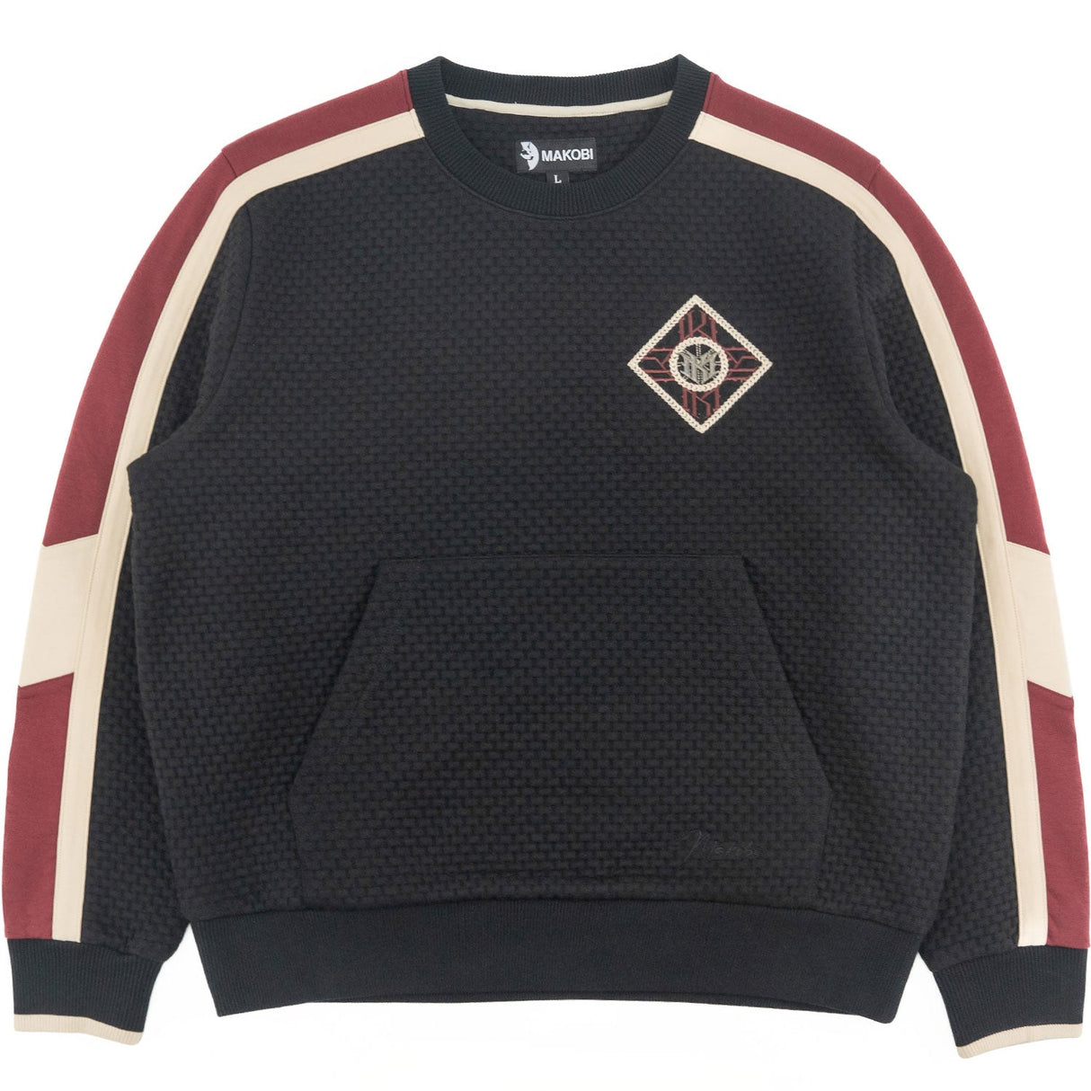 Makobi Sweatshirt | M4555 Lorenzo Jacquard Crewneck - Black