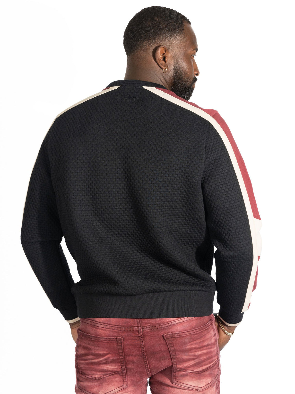 Makobi Sweatshirt | M4555 Lorenzo Jacquard Crewneck - Black