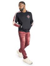 Makobi Sweatshirt | M4555 Lorenzo Jacquard Crewneck - Black