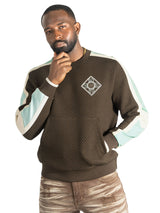 Makobi Sweatshirt | M4555 Lorenzo Jacquard Crewneck - Brown
